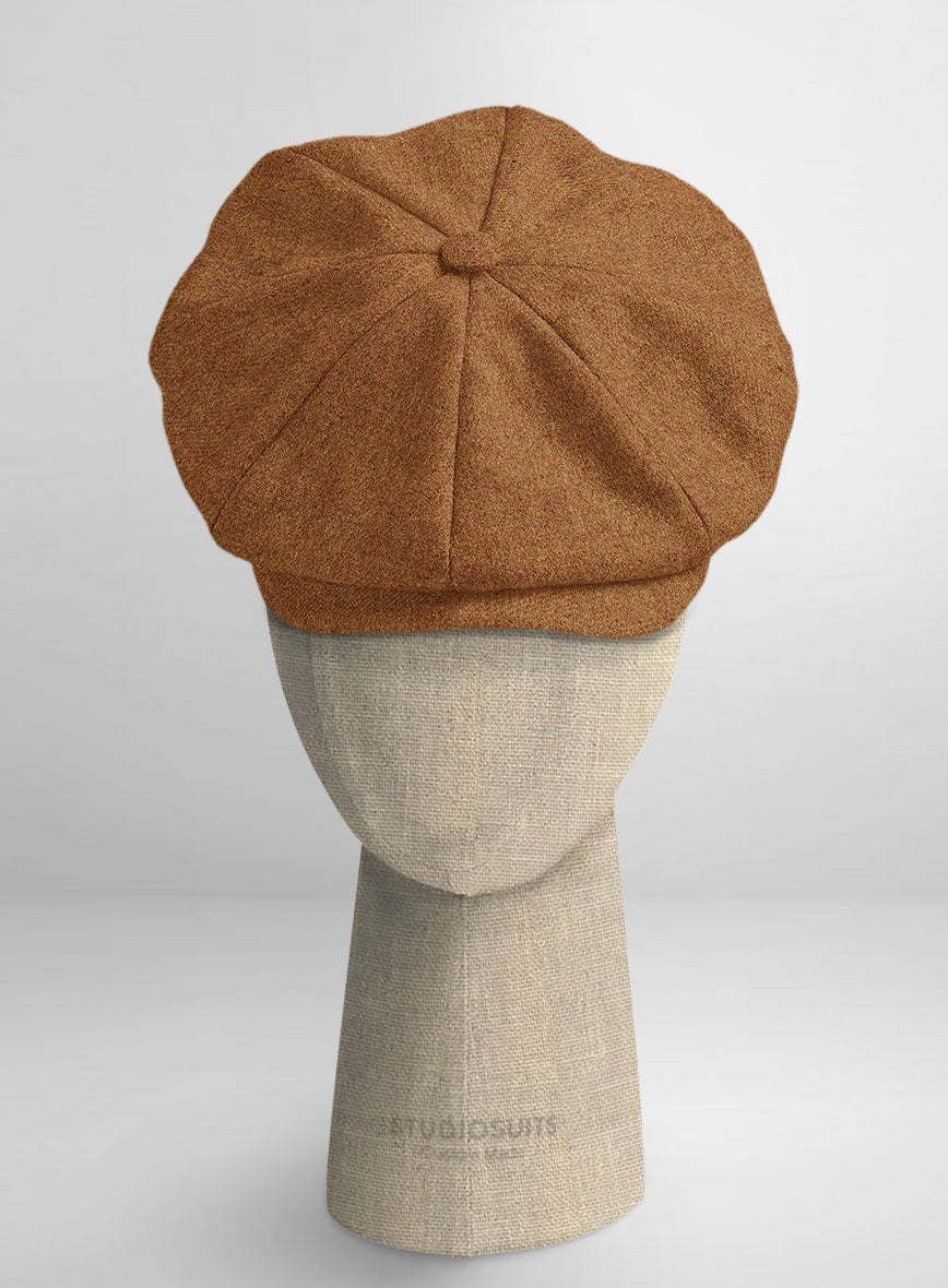 Naples Gold Castle Tweed Newsboy Cap - StudioSuits