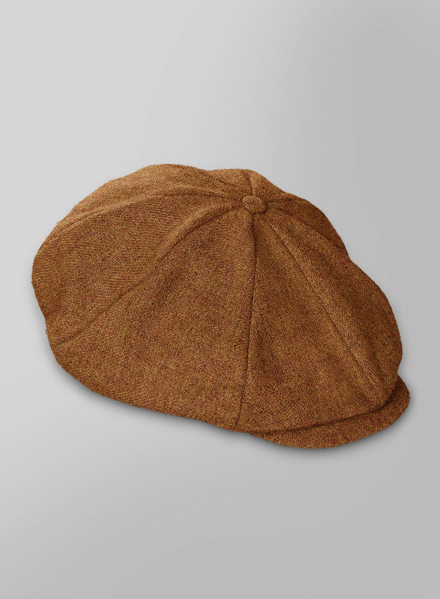 Naples Gold Castle Tweed Newsboy Cap - StudioSuits