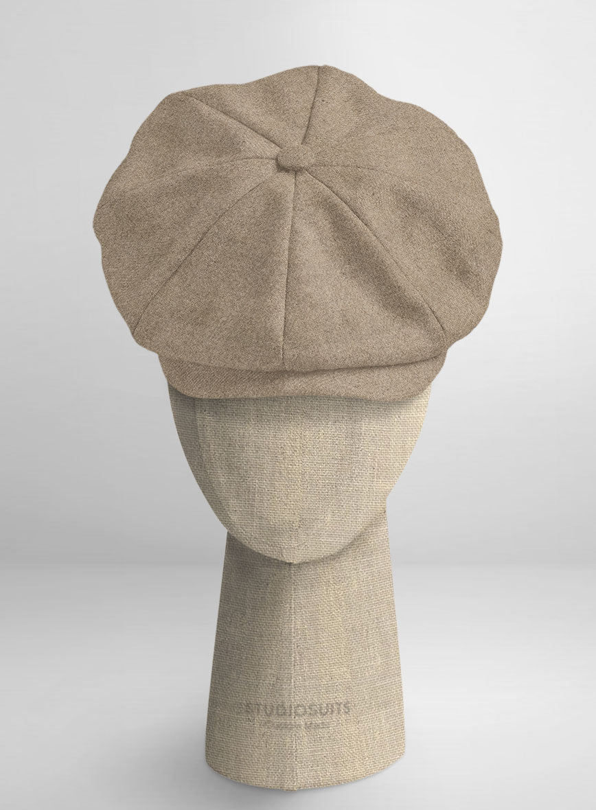 Naples Gondola Beige Tweed Newsboy Cap - StudioSuits