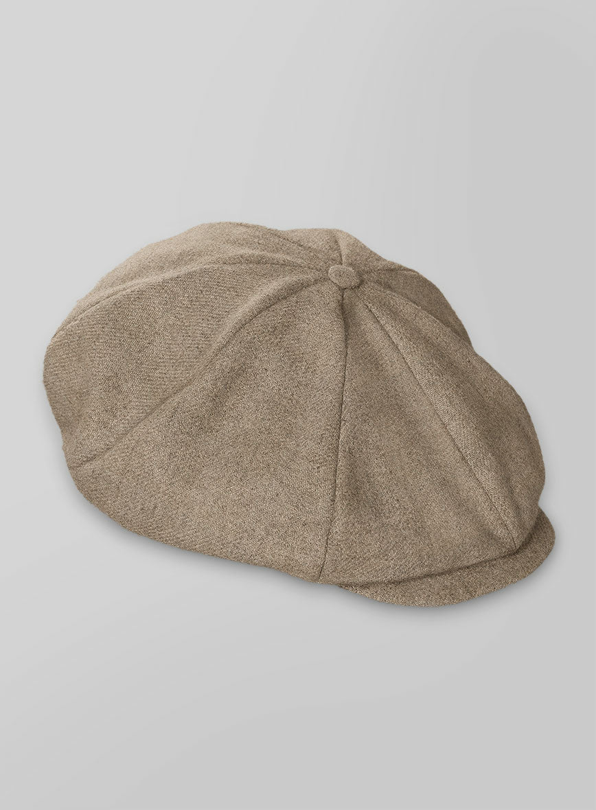 Naples Gondola Beige Tweed Newsboy Cap - StudioSuits
