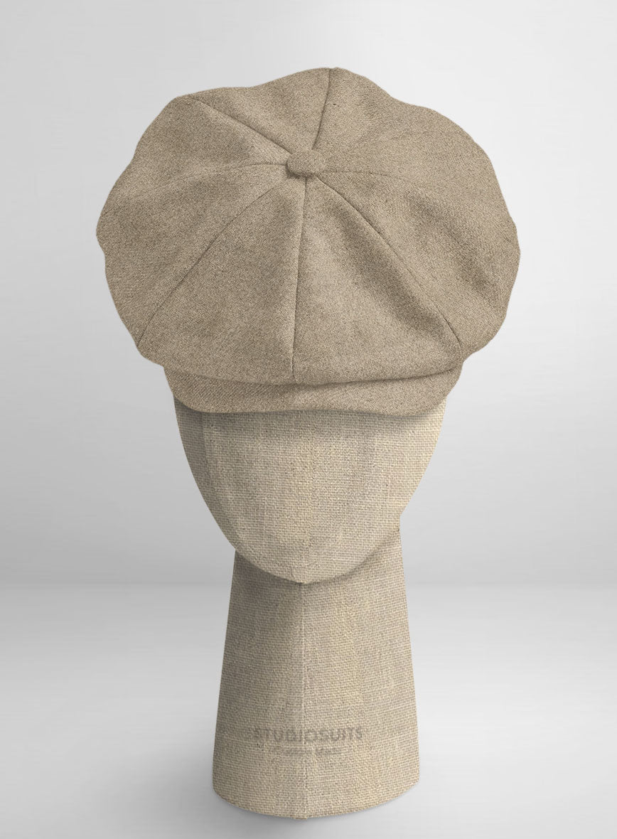 Naples Gondola Beige Tweed Newsboy Cap - StudioSuits