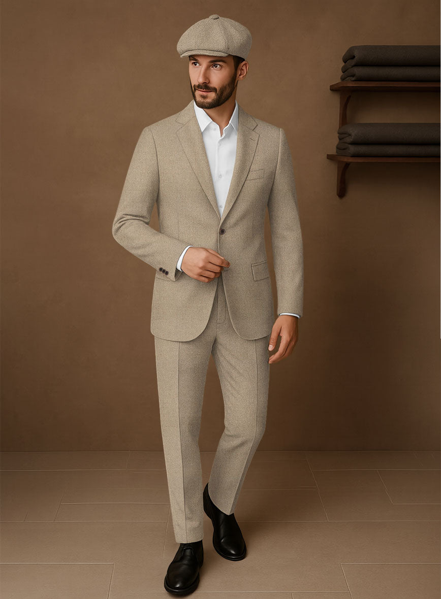 Naples Gondola Beige Tweed Suit - StudioSuits
