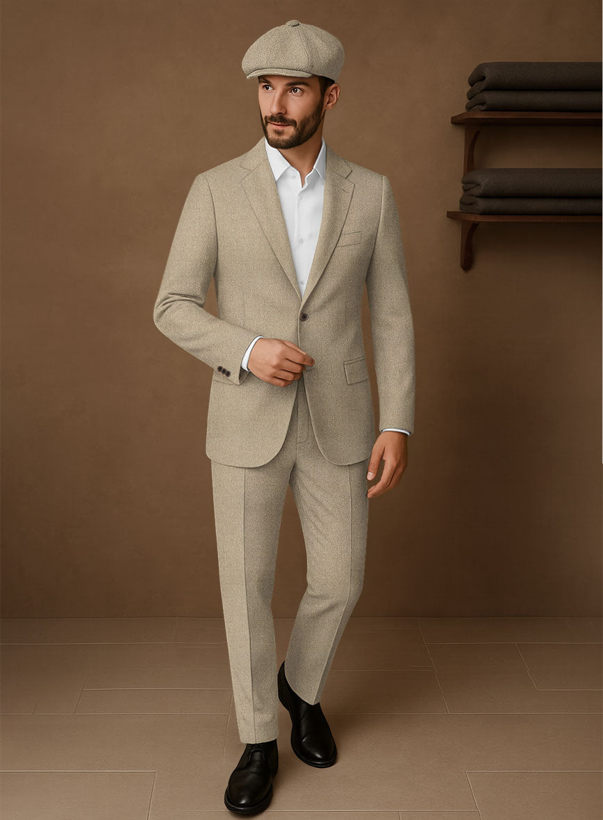 Naples Gondola Beige Tweed Suit - StudioSuits