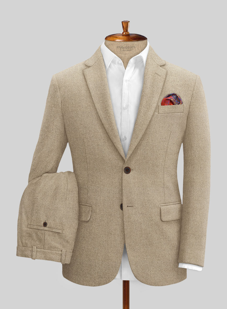 Naples Gondola Beige Tweed Suit - StudioSuits