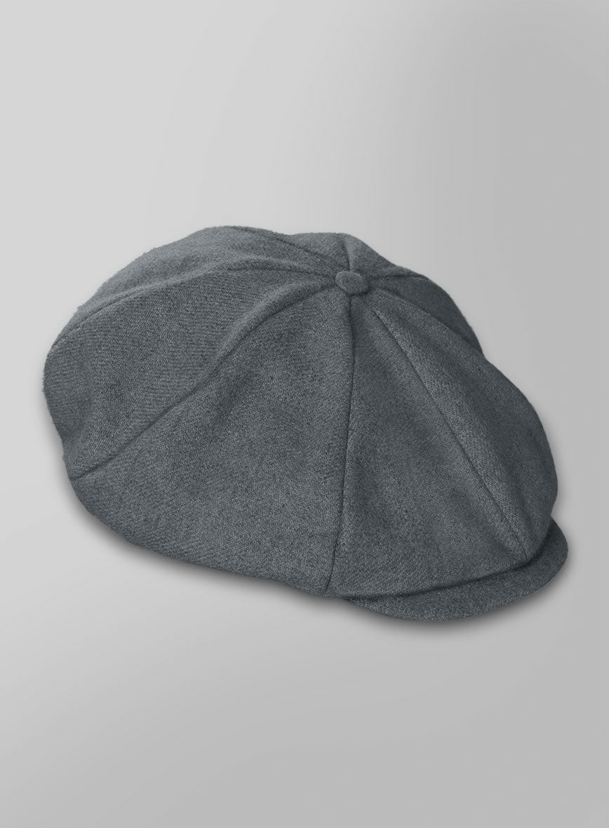 Naples Gray Tweed Newsboy Cap - StudioSuits