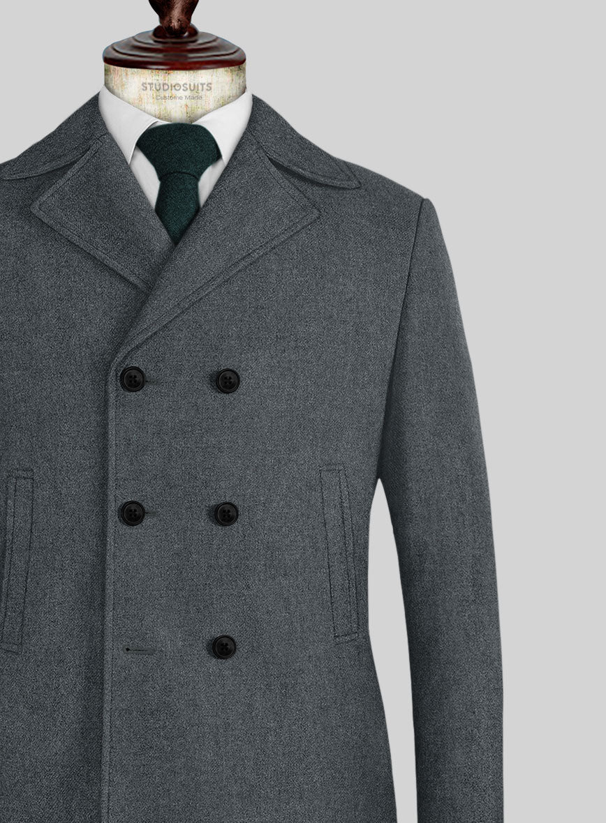 Naples Gray Tweed Pea Coat - StudioSuits