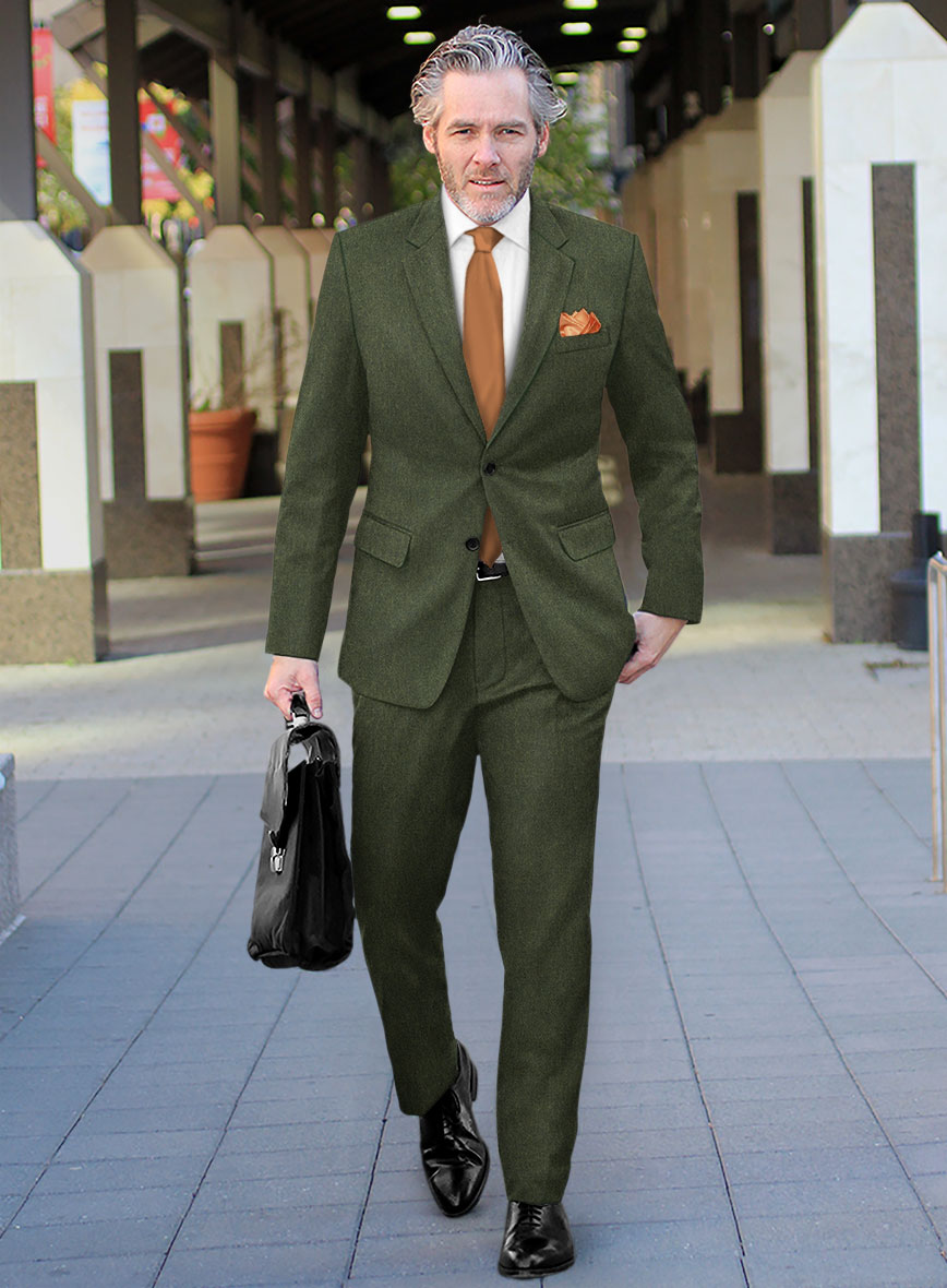 Naples Green Tweed Suit - StudioSuits