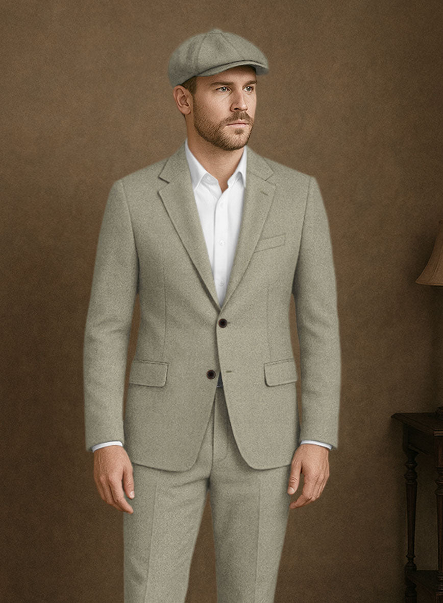 Naples Greige Tweed Jacket - StudioSuits