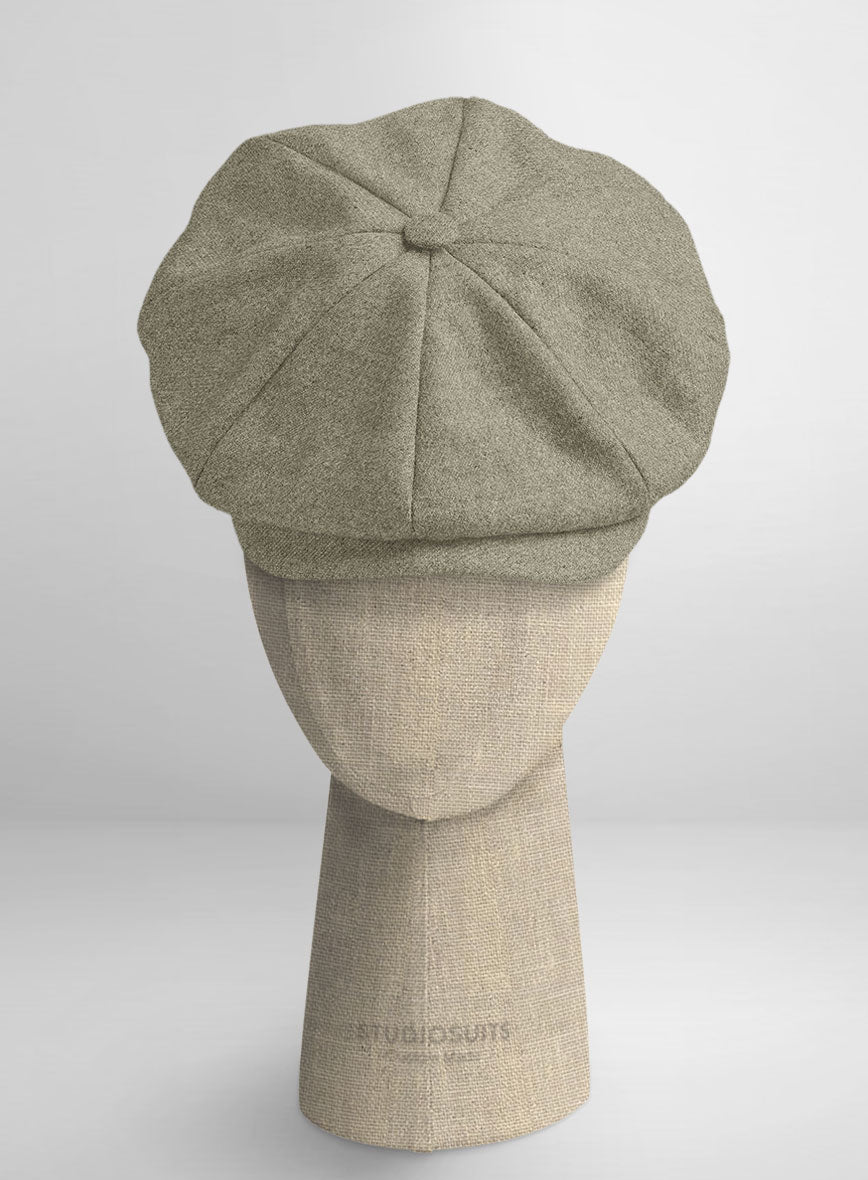 Naples Greige Tweed Newsboy Cap - StudioSuits