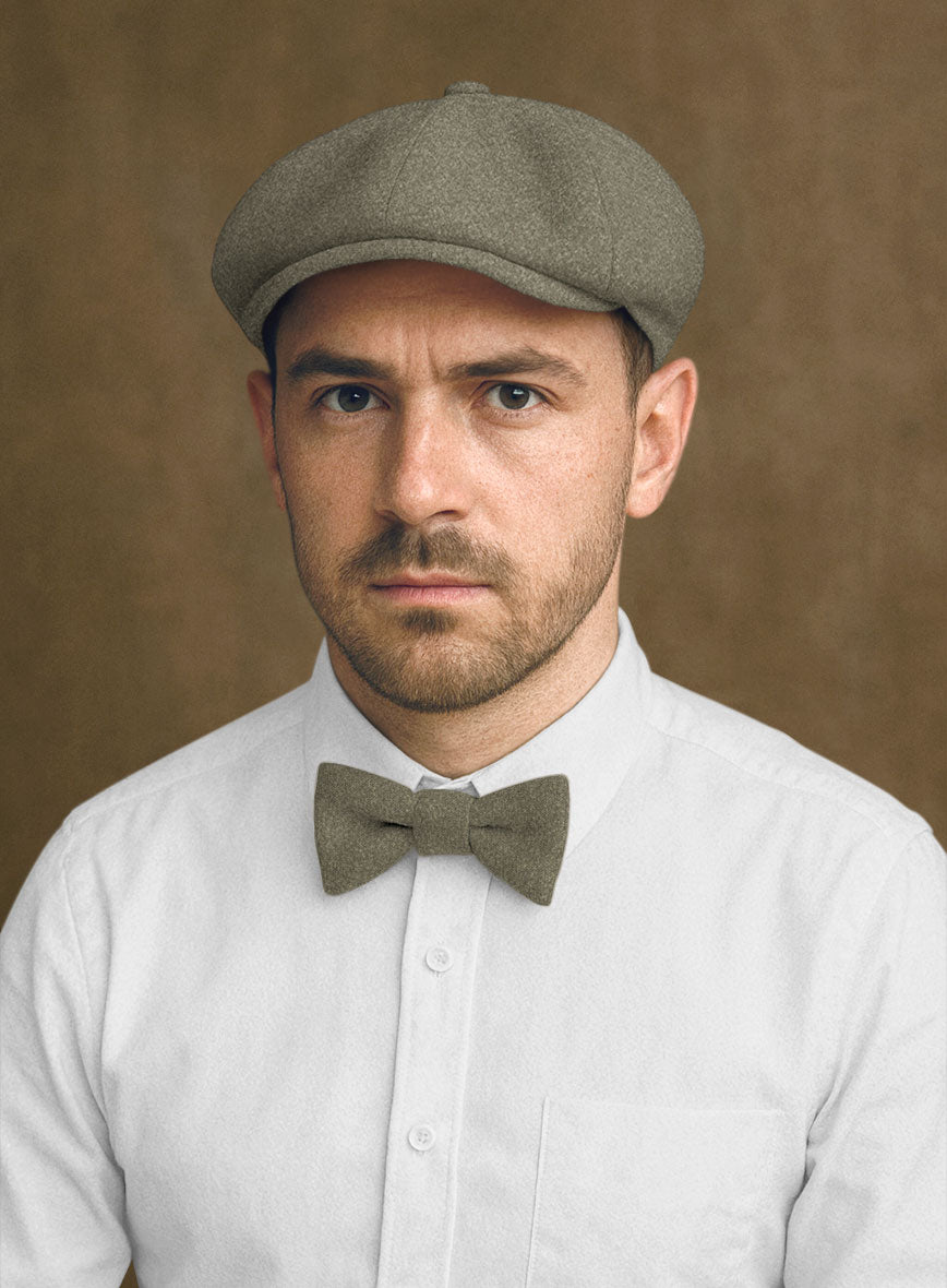 Naples Greige Tweed Newsboy Cap - StudioSuits