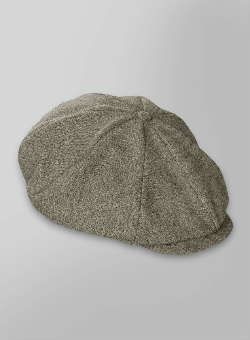 Naples Greige Tweed Newsboy Cap - StudioSuits