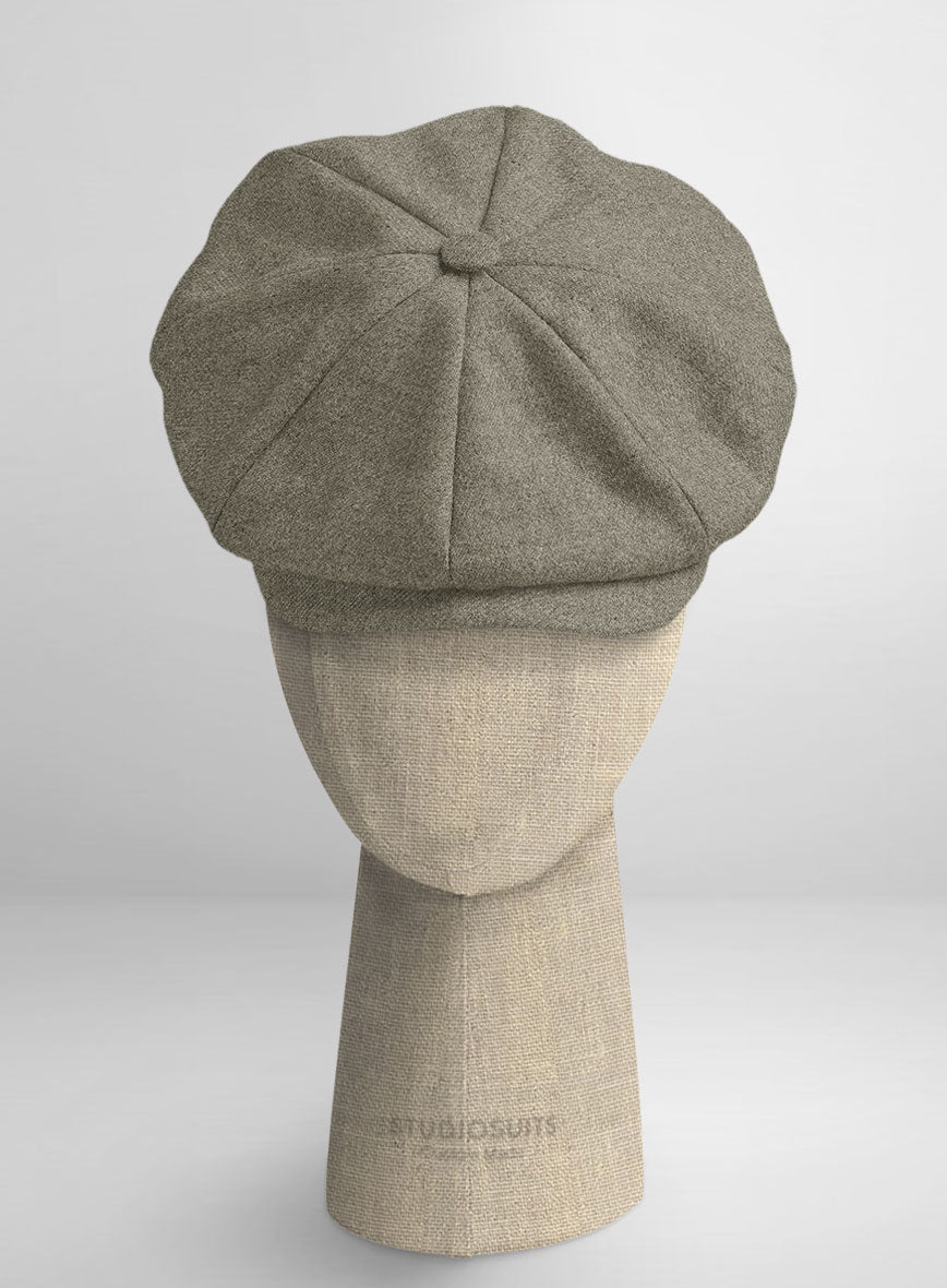 Naples Greige Tweed Newsboy Cap - StudioSuits