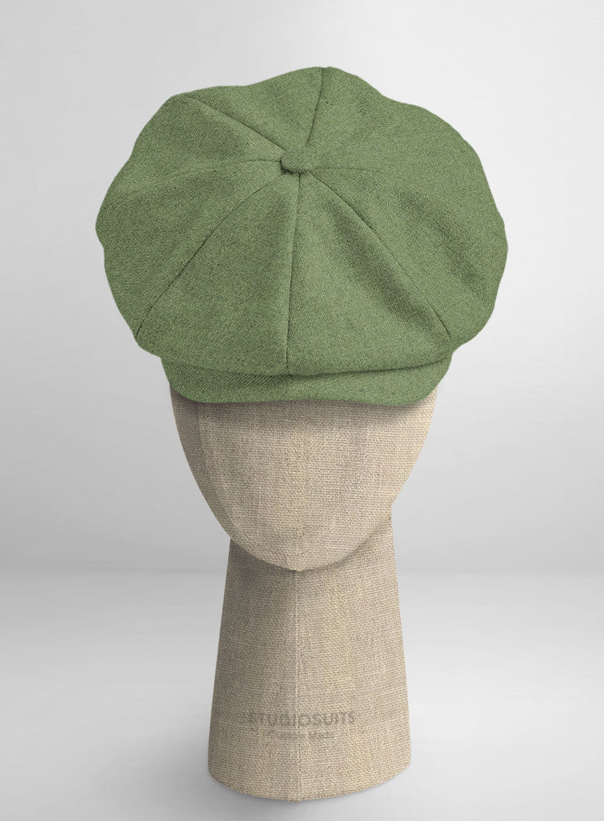 Naples Honeydew Green Tweed Newsboy Cap - StudioSuits