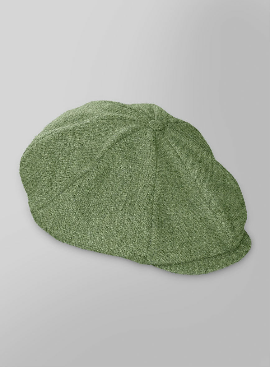 Naples Honeydew Green Tweed Newsboy Cap - StudioSuits