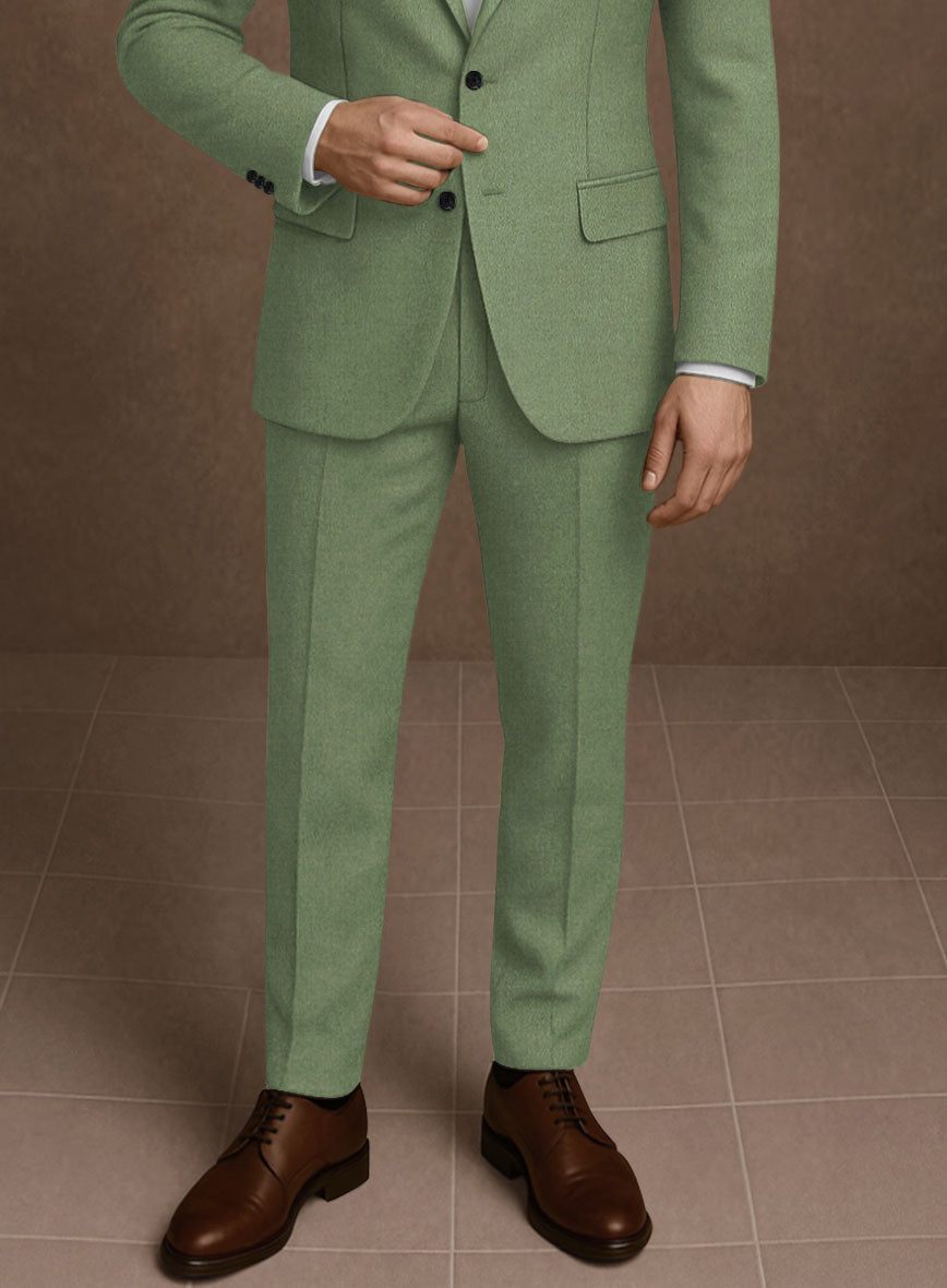 Naples Honeydew Green Tweed Pants - StudioSuits