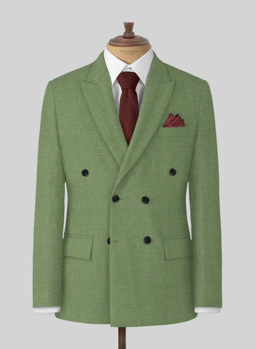 Naples Honeydew Green Tweed Suit - StudioSuits