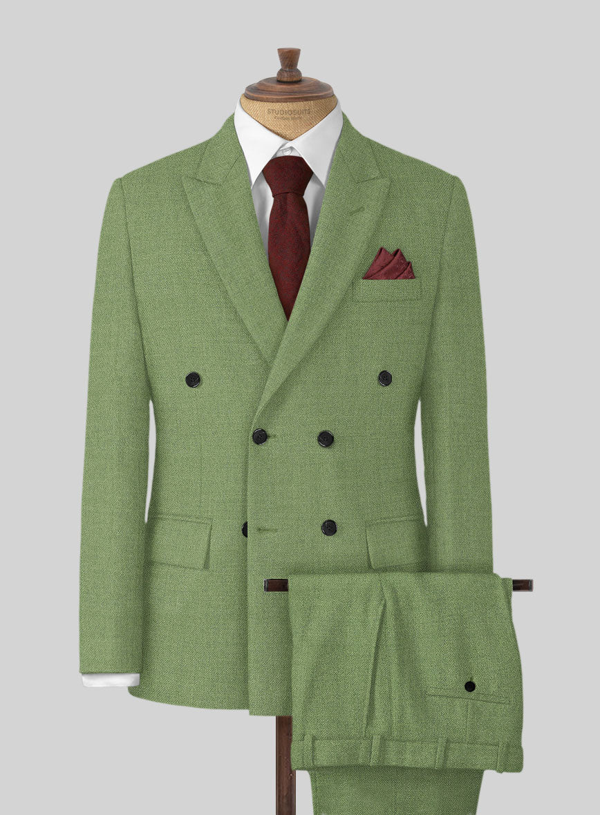 Naples Honeydew Green Tweed Suit - StudioSuits