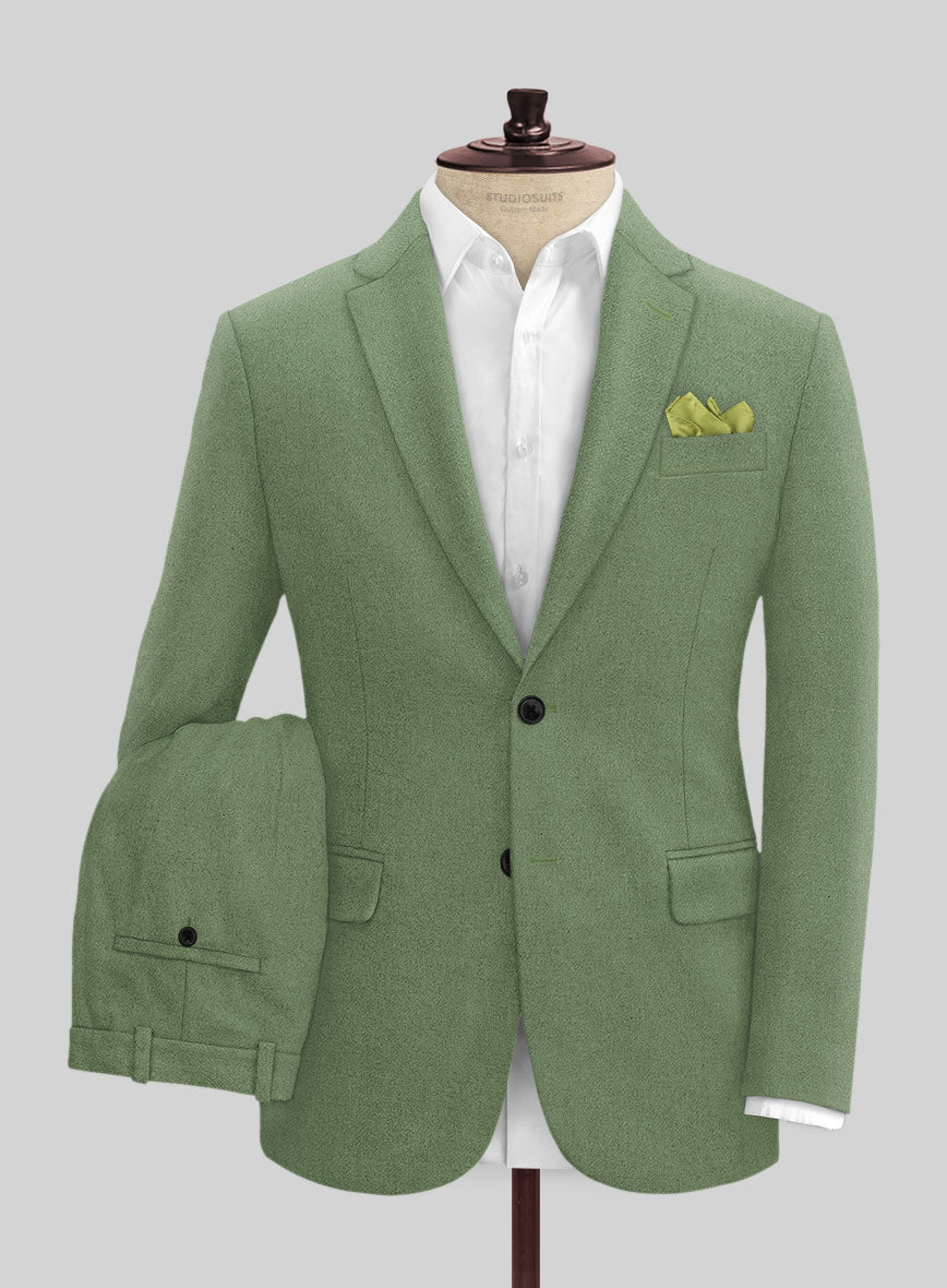 Naples Honeydew Green Tweed Suit - StudioSuits