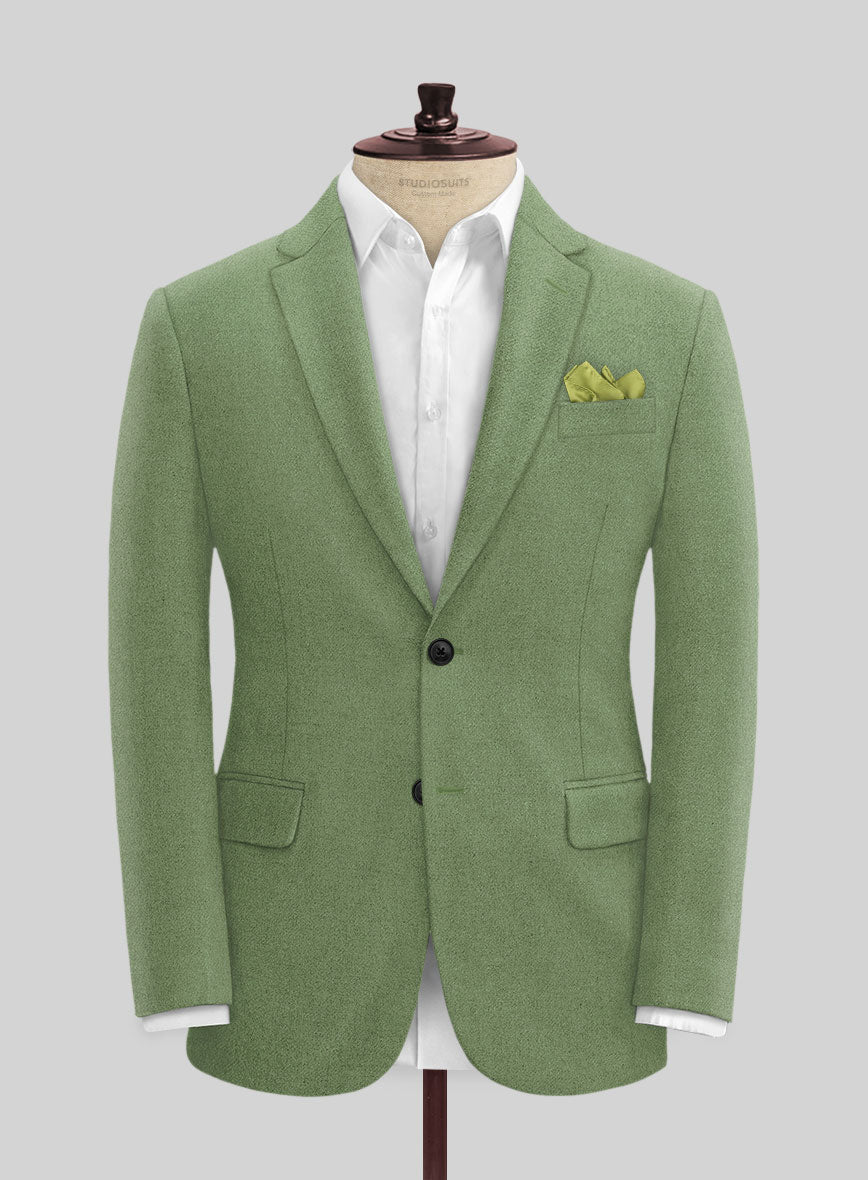 Naples Honeydew Green Tweed Suit - StudioSuits