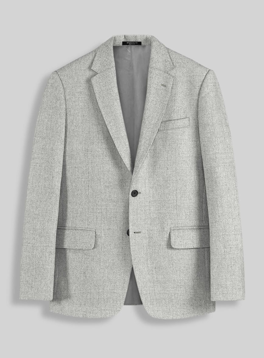 Naples Ice Gray Tweed Jacket - StudioSuits