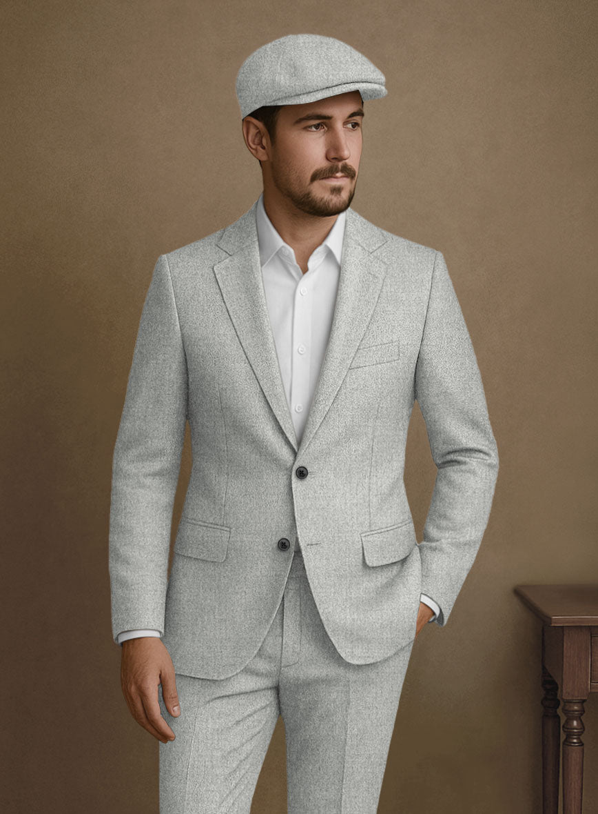 Naples Ice Gray Tweed Jacket - StudioSuits
