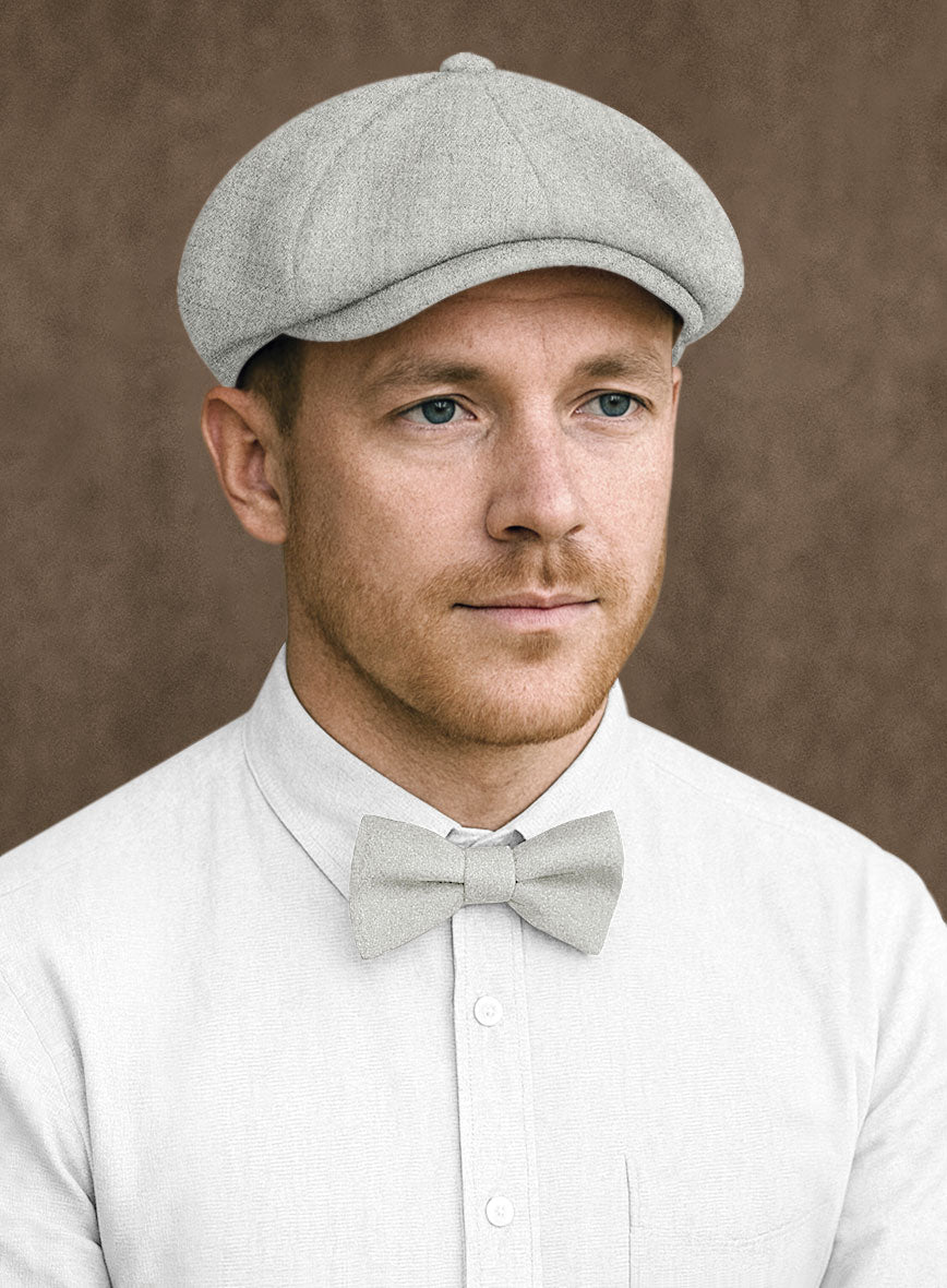 Naples Ice Gray Tweed Newsboy Cap - StudioSuits