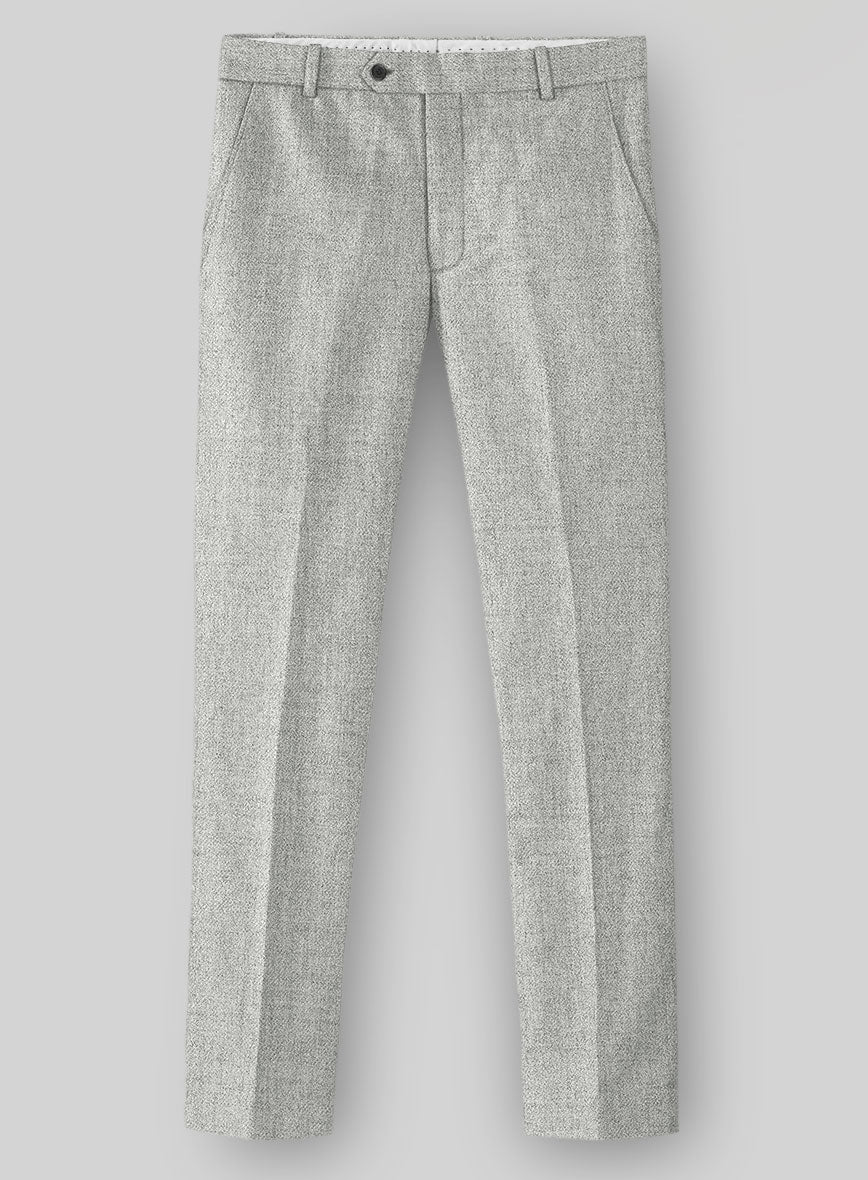 Naples Ice Gray Tweed Pants - StudioSuits