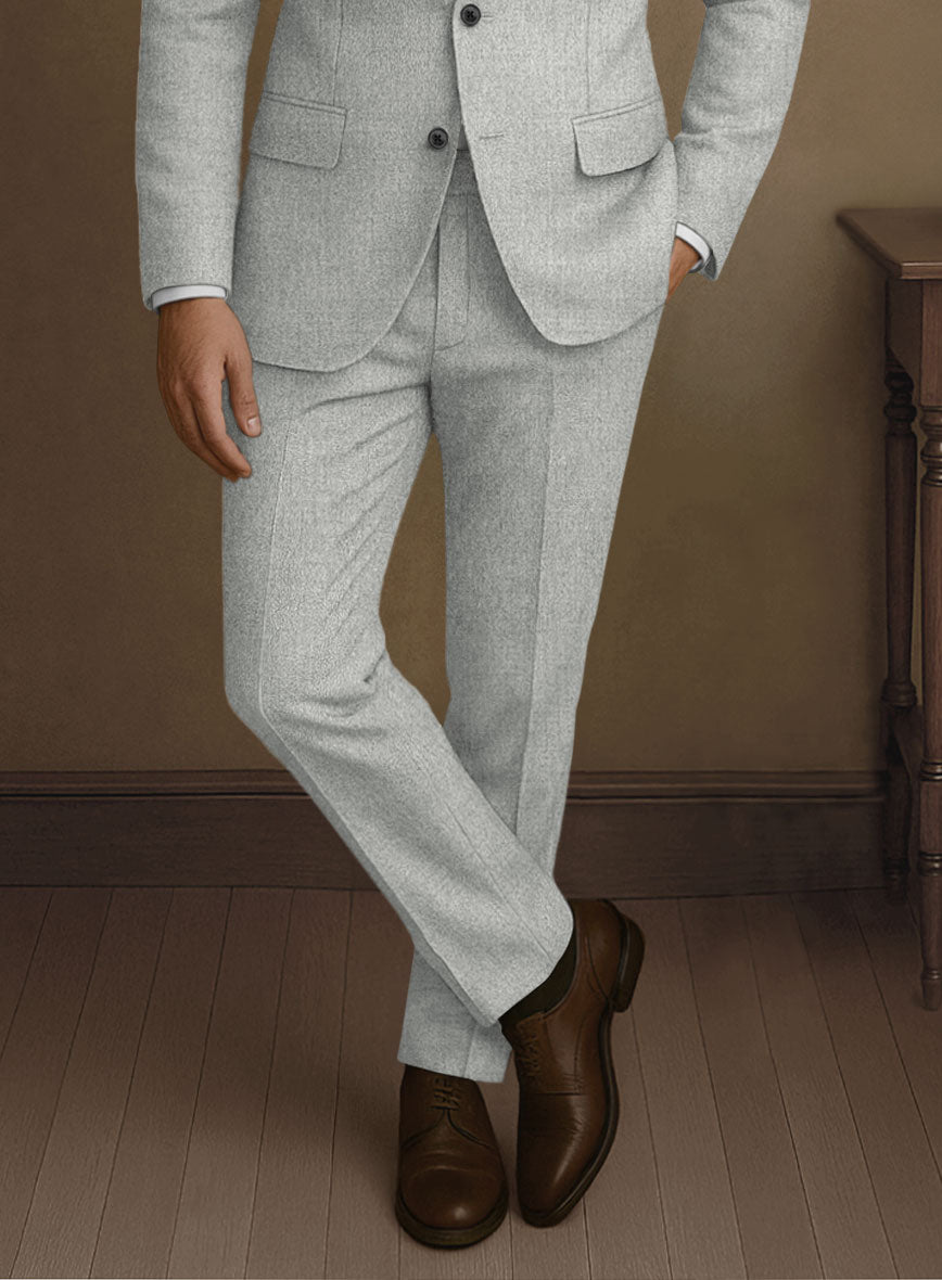 Naples Ice Gray Tweed Pants - StudioSuits