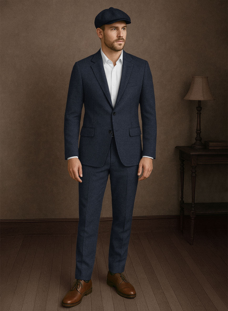 Naples Jet Blue Tweed Suit - StudioSuits