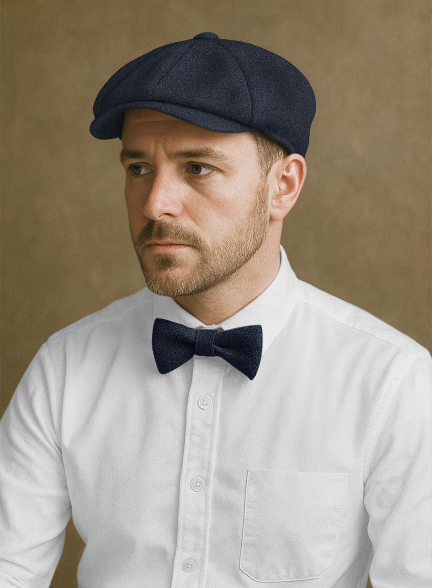 Naples Jet Blue Tweed Newsboy Cap - StudioSuits