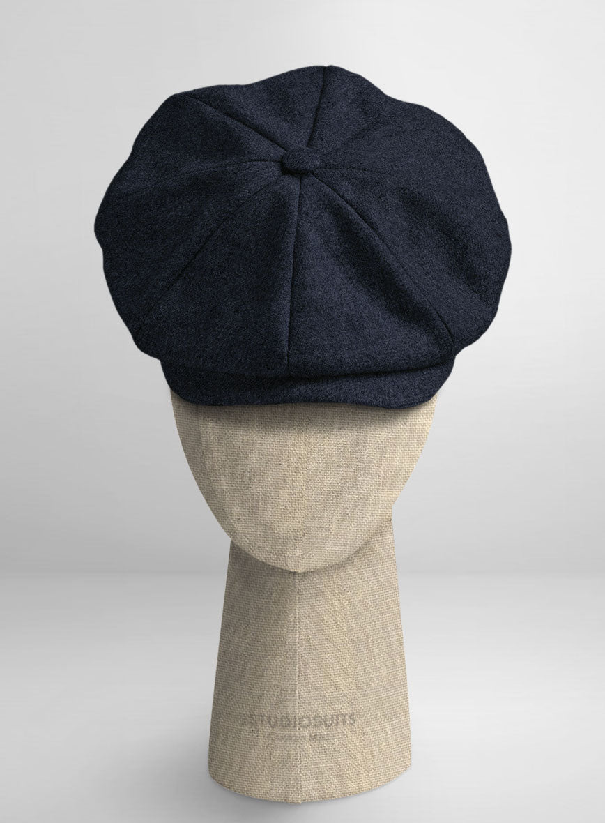 Naples Jet Blue Tweed Newsboy Cap - StudioSuits