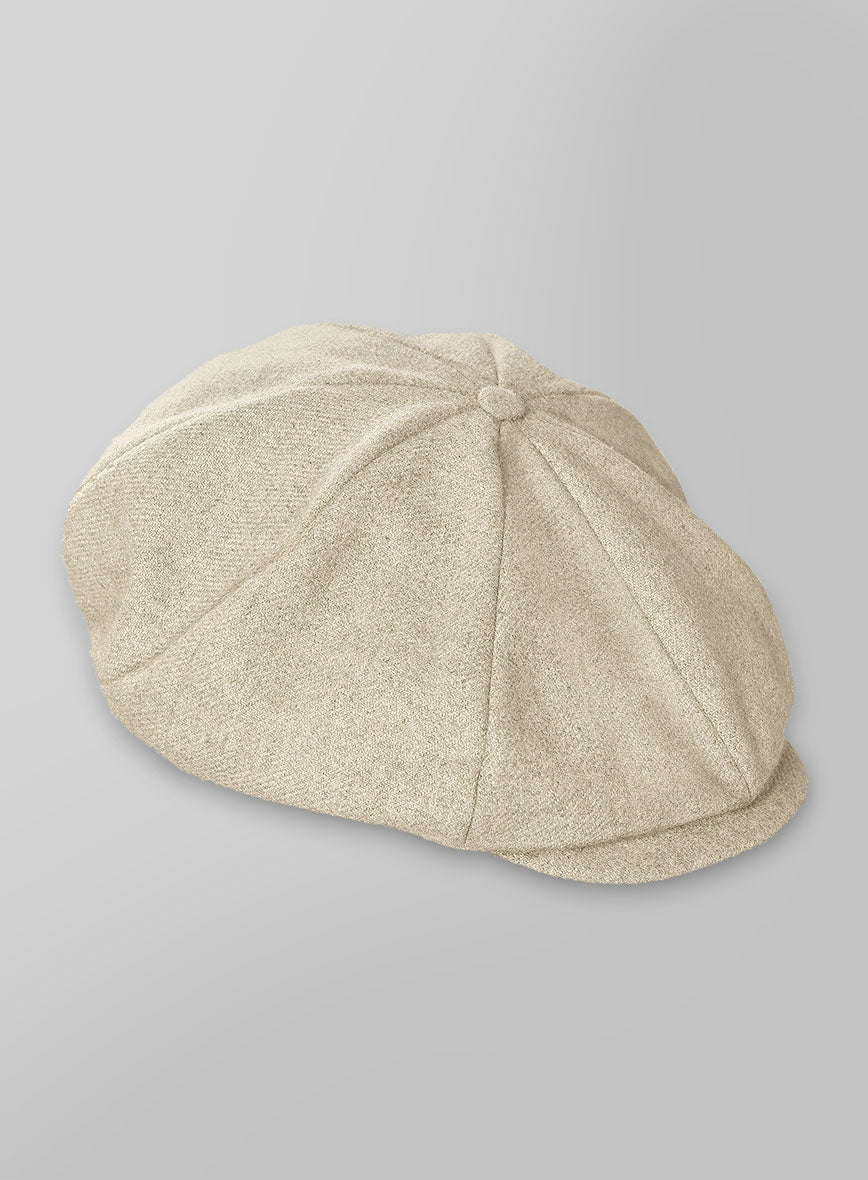 Naples Latte Tweed Newsboy Cap - StudioSuits