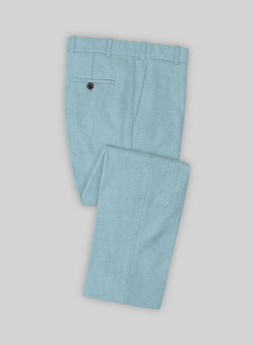 Naples Light Blue Tweed Double Breasted Suit - StudioSuits