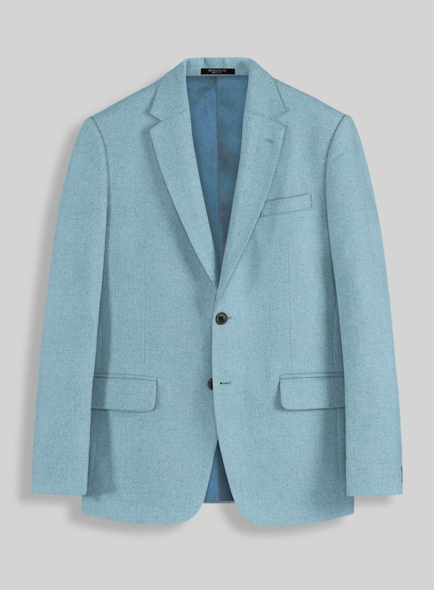 Naples Light Blue Tweed Jacket - StudioSuits