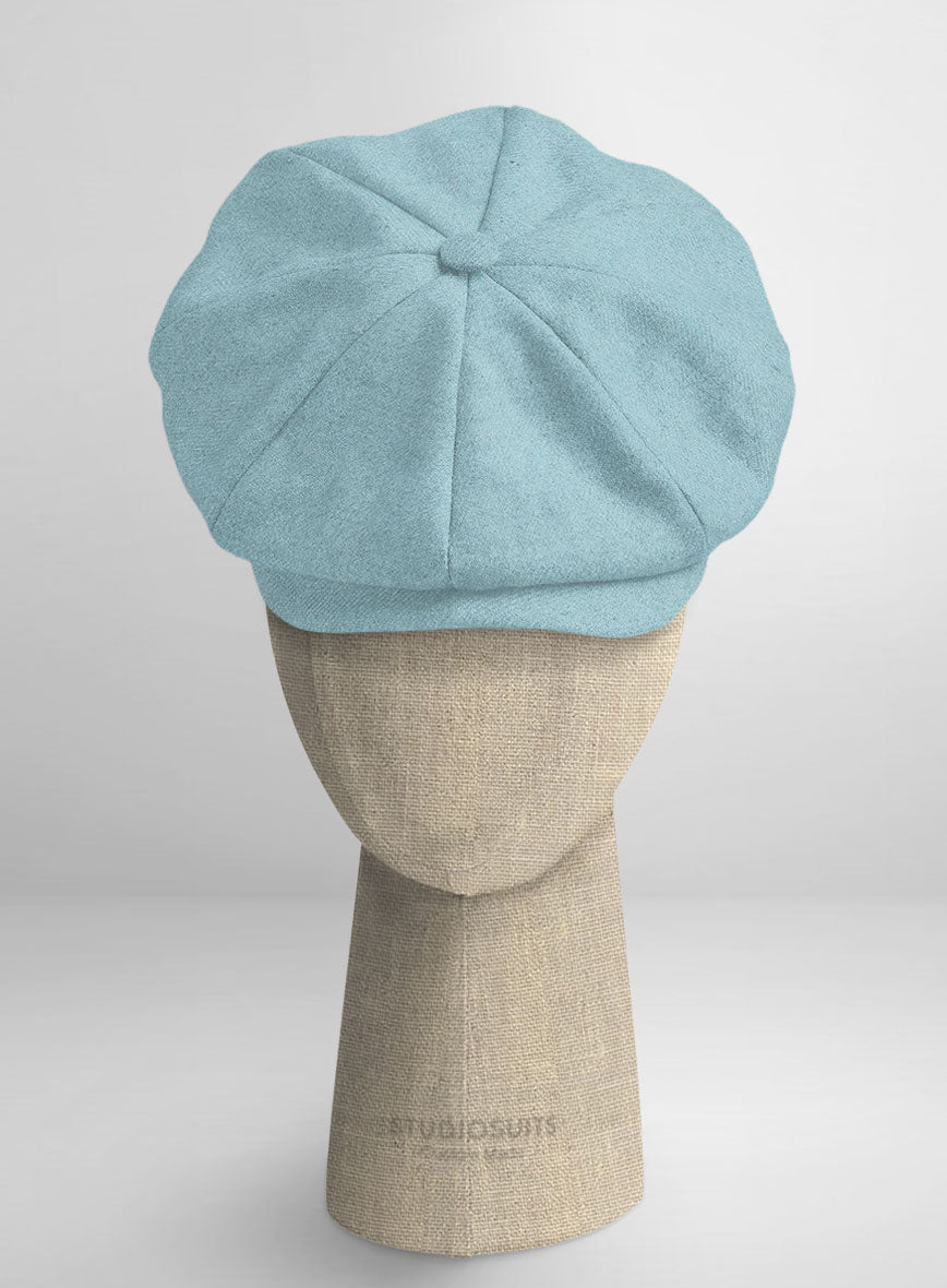 Naples Light Blue Tweed Newsboy Cap - StudioSuits