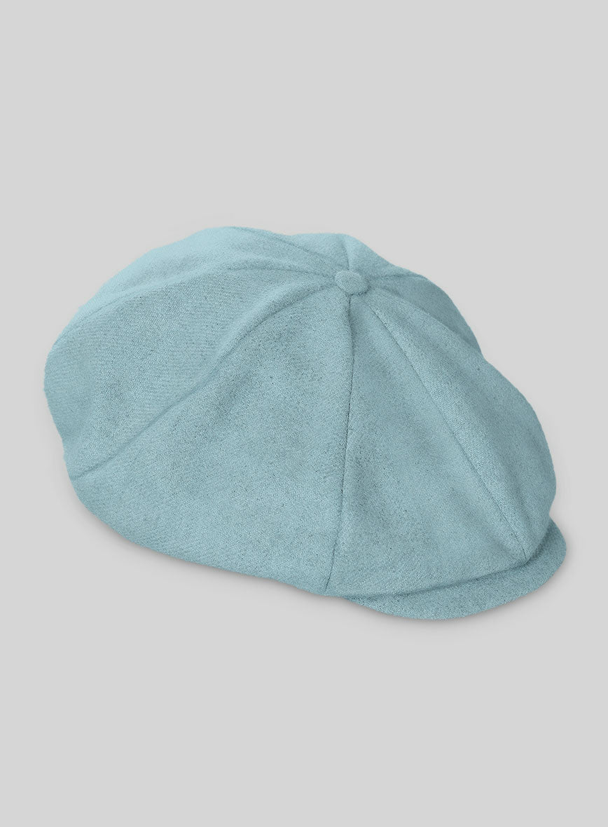 Naples Light Blue Tweed Newsboy Cap - StudioSuits