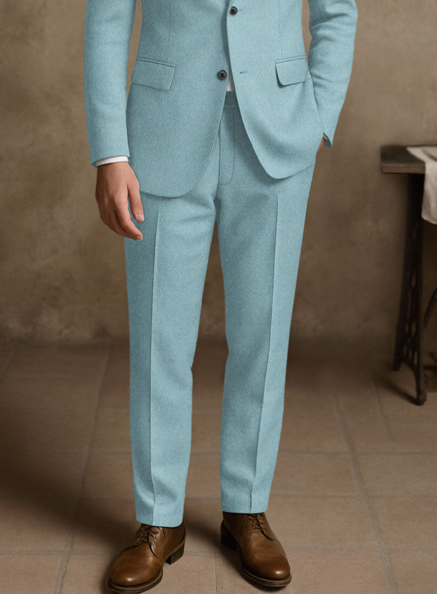 Naples Light Blue Tweed Pants - StudioSuits