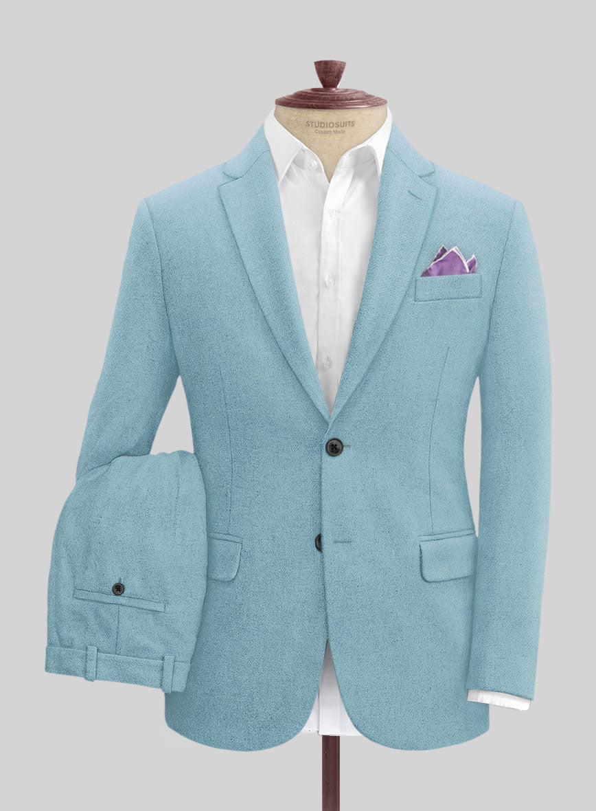 Naples Light Blue Tweed Suit - StudioSuits