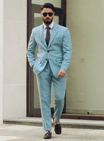 Naples Light Blue Tweed Suit - StudioSuits