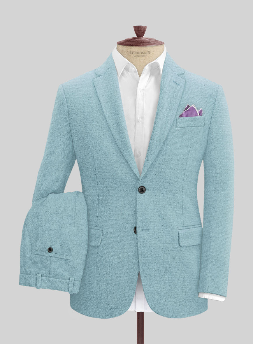 Naples Light Blue Tweed Suit - StudioSuits