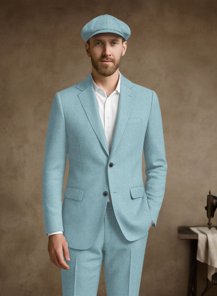 Naples Light Blue Tweed Suit - StudioSuits