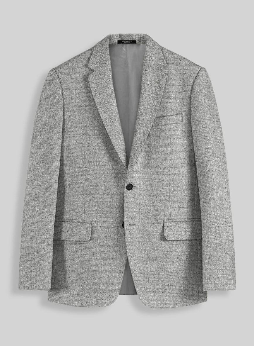 Naples Light Gray Tweed Jacket - StudioSuits