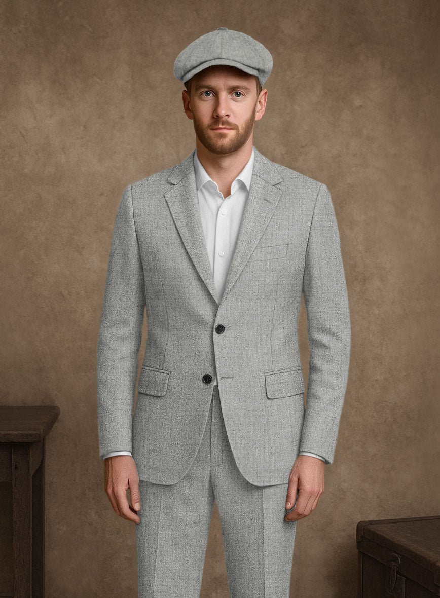 Naples Light Gray Tweed Jacket - StudioSuits