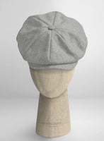 Naples Light Gray Tweed Newsboy Cap - StudioSuits