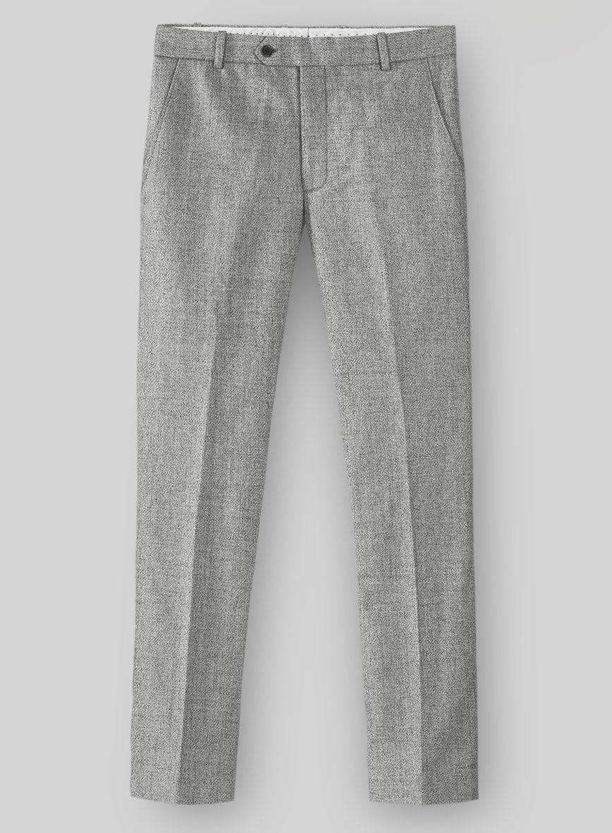 Naples Light Gray Tweed Pants - StudioSuits