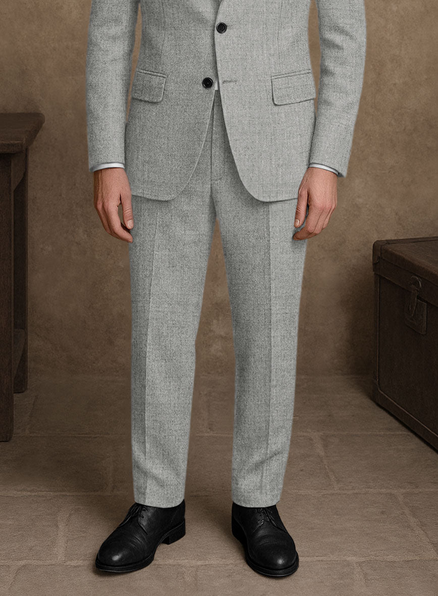 Naples Light Gray Tweed Pants - StudioSuits