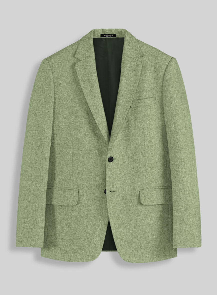 Naples Light Green Tweed Jacket - StudioSuits