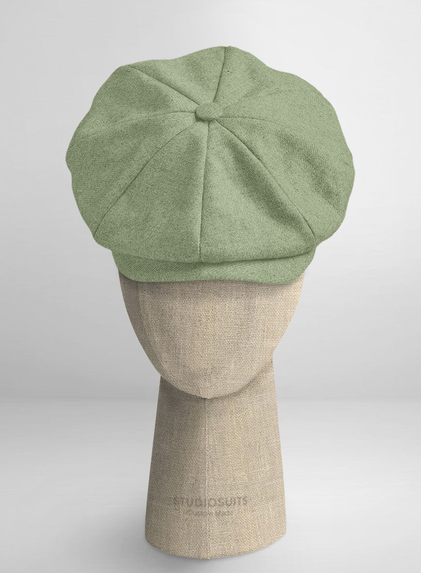 Naples Light Green Tweed Newsboy Cap - StudioSuits