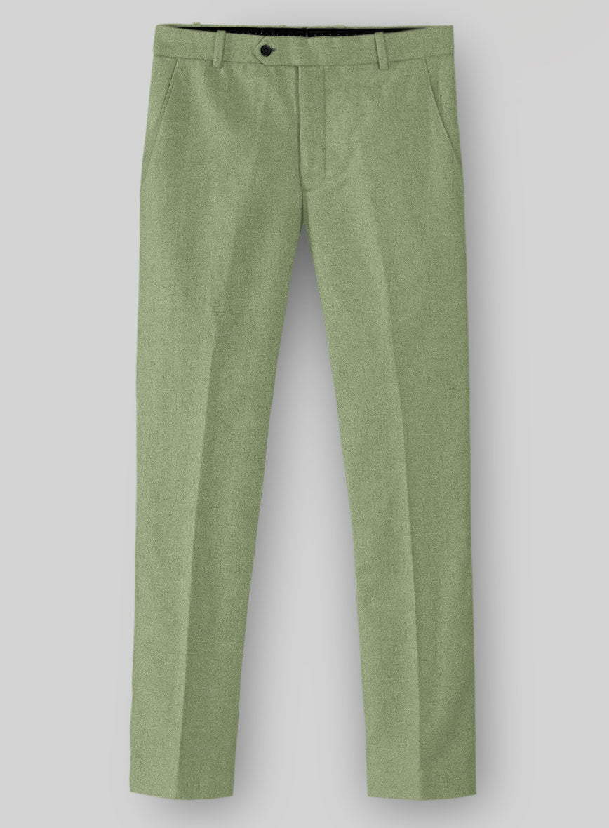 Naples Light Green Tweed Pants - StudioSuits