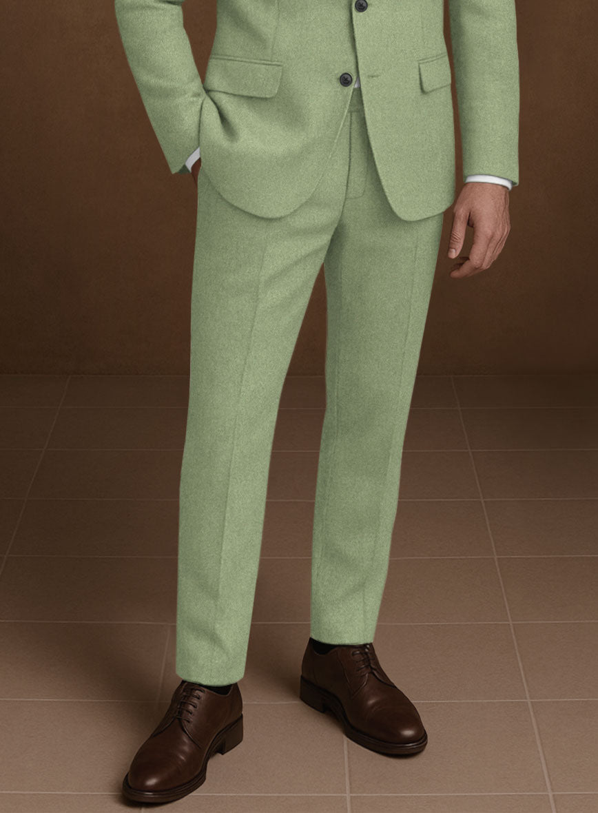 Naples Light Green Tweed Pants - StudioSuits